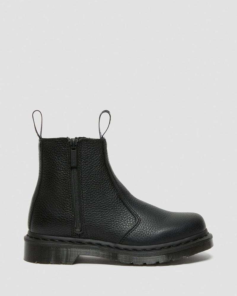 Black Women's Dr Martens 2976 Leather Zipper Chelsea Boots | CA 108OKI